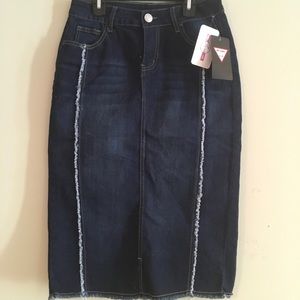 Klassy girl dark denim skirt